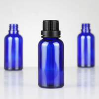 Flacon en verre bleu cobalt pour huile essentielle, soin de la peau, parfum, avec bouchon à vis, 5 ml, 10 ml, 20 ml, 30 ml, 50 ml, 100 ml