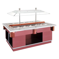 Comptoir de buffet mobile en bois avec refroidissement par air et protection anti-éclaboussures pour hôtels et restaurants