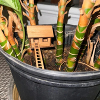 Mini arbre maison Pot de fleur drôle Pot de plante décor en bois jardin petite pelouse piquets parure Pot de fleur décorations