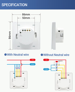 스마트 홈 와이파이 RF433 220v 단일 극 벽 LED 조명 스위치 16A 최대 없음 중립 무선 송신기 투야 1/2/<span class=keywords><strong>3</strong></span> 갱 빛 - Product Image 6