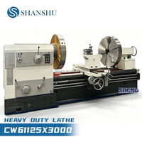 Nouveau tour horizontal robuste SDCNC CW61125, portée de coupe 1250 mm, entre-bâtons 3000 mm, double mandrin, serrage aux deux extrémités, anti-vibration, profilé