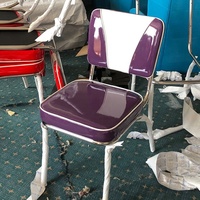 Chaise en métal de style rétro américain des années 1950, vintage, industrielle, pour restaurant