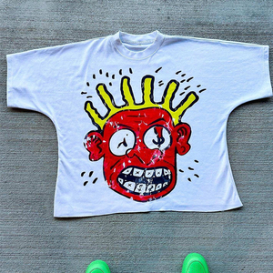 T-shirt Oversize Cropped da Uomo in Cotone Pesante 230 GSM con Spalle Cadenti, Vestibilità Ampia, Personalizzabile con Logo, OEM di Fabbrica - Product Image 2