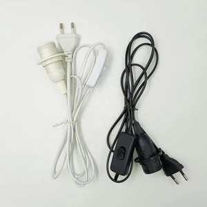 Kit de luminaires de table et de sol E27 E14 avec câble en <span class=keywords><strong>tissu</strong></span>, prise européenne, cordon d'alimentation européen, douille d'ampoule, lampe suspendue tressée - Product Image 5