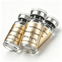 Étiquettes autocollantes personnalisées pour flacons de peptides, résistantes à l'eau, imprimées, pour cosmétiques faciaux à base de peptides.