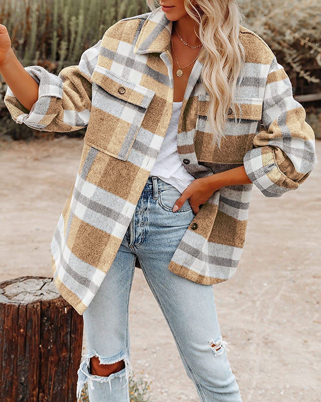 トップス KAJA CHECK FLANNEL SHIRT JACKET ovy KAJA CHECK FLANNEL SHIRT JACKET | KAJA