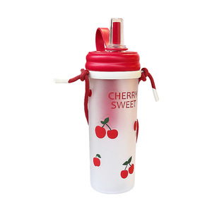 Gobelet en plastique Tritan 500 ml, design cartoon avec sangle pour utilisation en extérieur - Product Image 3