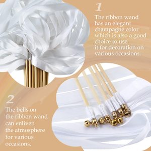 ริบบิ้นผ้าไหมสีขาวประดับระฆัง 100 ชิ้น สำหรับงานแต่งงาน รุ่น SP-31 - Product Image 3