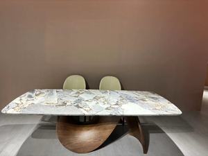 Hiện Đại Sang Trọng Hình Chữ Nhật Bằng Gỗ Óc Chó Bàn Ăn Đặt <span class=keywords><strong>8</strong></span> Chỗ Ngồi 10 12 Bán Gỗ Bằng Đá Cẩm Thạch Phòng Ăn Đồ Nội Thất Bàn Ăn Đặt - Product Image 4