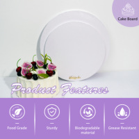 Plateau en carton pour gâteau de 12 pouces Plateau en carton pour gâteau Assiette ronde de 12mm d'épaisseur Base de tambours pour gâteau