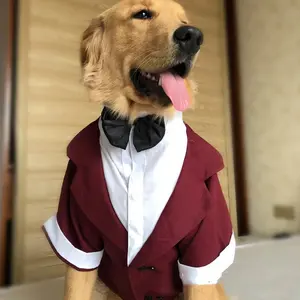 חליפת חתונה איכותית לכלבים גדולים שמלה רשמית קלאסית עבור רטריית קורגי זהב לוולש קורגי זהב לכל האביב - Product Image 1