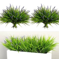 Herbe artificielle topiaire lavande simulée élégante et durable pour la maison, le salon, la table à manger, l'extérieur, l'été, le plastique