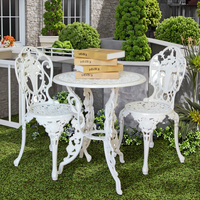 Meubles de jardin de haute qualité, utilisation hôtelière, couleur personnalisée, design européen, ensemble de tables d'appoint en métal, chaises en aluminium moulé, table à thé