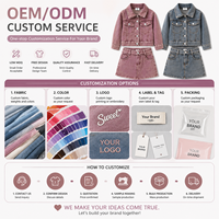 Nouvel ensemble 2026 pour filles : veste en jean délavé et jupe trapèze – Tenue tendance 2 pièces pour enfants – Ensemble de vêtements décontractés et élégants pour boutique
