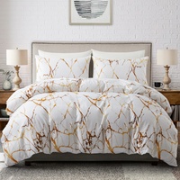 Vente chaude Ensemble de literie moderne à imprimé marbre Faible MOQ 100% polyester Ensemble de housse de couette 3 pièces Tailles personnalisées disponibles