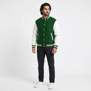 Customized Sky Wool <b>Men's</b> Varsity <b>Jacket</b>-<b>Baseball</b> Match Wear Kit with Stand Collar and Front Logo Breathable Winter <b>Jacket</b> - Product Image 1