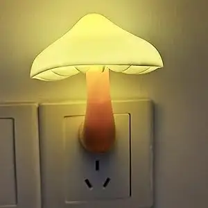 Lampu malam LED Sensor bentuk jamur, lampu malam bentuk jamur ajaib Mini berubah 7 warna, lampu colok lampu malam jamur