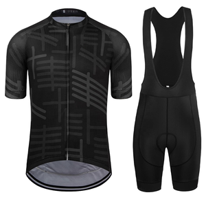 Conjunto de Uniformes de Ciclismo Unisex, Pantalones Cortos de Ciclismo de Manga Corta con Cremallera, Pantalones Cortos con Tirantes Acolchados, Kit de Ropa Sublimada, Tela Inteligente 100% Poliéster - Product Image 1