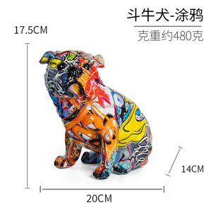 Spot en gros bonne qualité à la main transfert d'eau résine cadeau artisanat <span class=keywords><strong>bouledogue</strong></span> modèles intérieur maison hôtel décoration ornements - Product Image 3