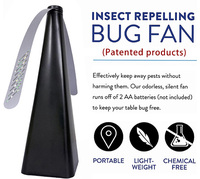 Ventilateur Répulsif Anti-Insectes Portable Breveté Intérieur/Extérieur pour Effrayer et Chasser Mouches et Moustiques, Idéal Tables de Pique-Nique et Restaurants