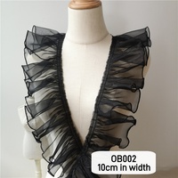 Ruban plissé en organza coloré de 10 cm, bordures à volants, dentelle unie en polyester pour robes, vêtements, jupes, sacs, décorations