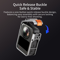 Cage de caméra en alliage d'aluminium Selens avec adaptateur de base à dégagement rapide magnétique pour OSMO 360, kit d'accessoires de montage pour cadre de vlogging