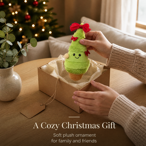 Adorno Colgante para Árbol de Navidad de Felpa Corta Relleno de Algodón PP, Lazos de Terciopelo Rojo, Cadena con Cuentas para Decoración de Ventanas, Puertas y Bolsos, 12cm - Product Image 3