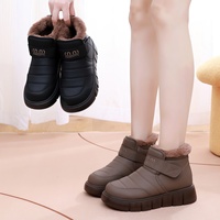 Bottes basses d'hiver pour femmes, nouvelle collection, tige en microfibre à semelle épaisse, chaussures d'hiver décontractées chaudes avec semelle extérieure à bonne adhérence