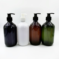 Bouteille de Shampoing en Plastique PET Transparente, Ambrée ou Verte, avec Pompe, à Épaule Ronde Personnalisée, de 100ml, 150ml, 200ml, 300ml ou 500ml, pour Huile Capillaire