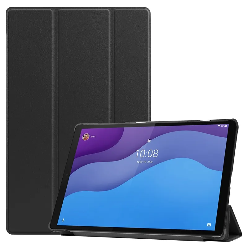 Tab M10 HD PU deri Tablet kılıfı için Lenovo Tab M10 HD 2nd Gen 10.1 inç TB-X306F Trifold kapak