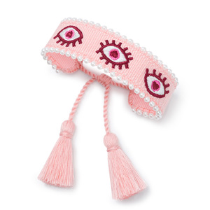 पर्यावरण के अनुकूल कपास फाइबर आंख की कलाई को दैनिक पहनने के लिए मोती नरम समायोज्य बोहेमियन ब्रेसलेट - Product Image 6