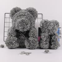 Ours en peluche de luxe en forme de rose 25 cm, ours en fleurs préservées pour la Saint-Valentin, la fête des mères, un anniversaire, Noël, cadeau romantique