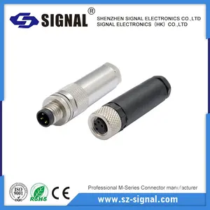 Signal M8 Connector 4 Pin A Coding Male Straight Plastic Shell Aviation Plug Screw-Joint For Cable Unshielded