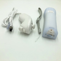 Télécommande OEM intégrée Motion Plus et Nunchuck avec étui en silicone et sangle pour Nintendo Wii