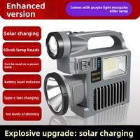 Lampe torche portable solaire ABS multifonction transfrontalière avec affichage, pour usage d'urgence, chargement Type-C, extérieur, Douyin