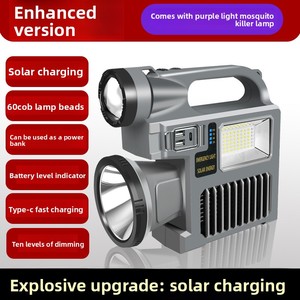 Linterna Portátil Solar ABS Multifunción con Pantalla para Uso de Emergencia, Carga Tipo-C, para Exteriores, Ideal para Douyin - Product Image 6