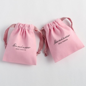 Bolsa de Embalaje de Joyería de Algodón Twill Rosa de Lujo con Logotipo Personalizado PandaSew para Collar, Anillo, Pendientes, Mini Bolsa de Regalo para Joyería - Product Image 3
