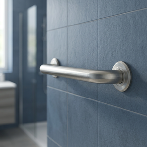Barre d'appui murale en acier inoxydable 304 au design minimaliste, nickel brossé, antidérapante, pour la sécurité dans la salle de bain - Product Image 1