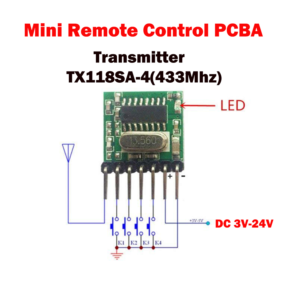 QIACHIP Draadloze 433 MHz RF-module – RX480E Ontvanger + Zender Set Met 4 Kanalen En Leercode Voor Arduino En Raspberry Pi