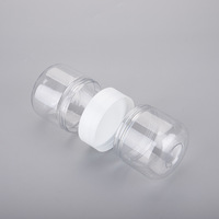 Pot en plastique transparent double face de qualité alimentaire PET, logo personnalisé, design créatif, pour bonbons, noix, légumineuses, aliments, thé, fleurs, hermétique