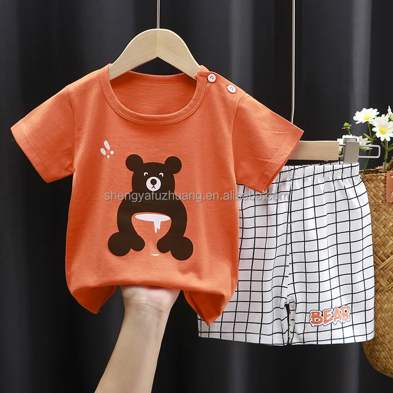 2022 summer new children's wear high quality cotton T-shirt set