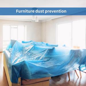 汽车喷漆用预胶带蓝色聚乙烯薄膜卷防尘超喷涂防护罩蓝色预胶带遮蔽薄膜 - Product Image 4