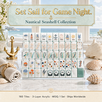 Jeu de tuiles de mahjong Ocean East Coast Sands, 160 pièces, 3 couches, tuiles en acrylique pliables, thème océan, pour cadeau, soirée de jeu de luxe