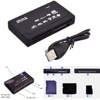 Lector de tarjetas todo en uno, lector de tarjetas TF, MS, M2, XD, CF, S, D, Carder, USB 2,0, 480Mbps, minilector de tarjetas de memoria con fecha Lin