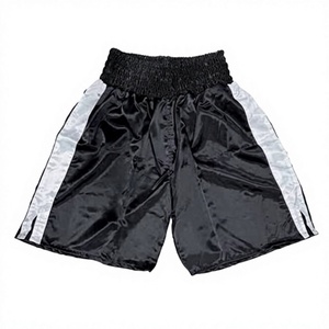 Shorts de boxe Muay Thai noirs personnalisés de haute qualité, créez votre propre design pour les arts martiaux, séchage rapide, ajustés, unisexes - Product Image 1