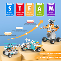 Vente en gros de 380 pièces de briques de construction de voitures robotiques programmables contrôlées par application, version vocale BC-102, 18 en 1, jouets pour enfants