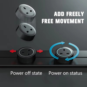 Ổ cắm điện ổ cắm/đa ổ cắm có thể tháo rời với Quá tải bảo vệ USB <span class=keywords><strong>Adapter</strong></span> mỏng bề mặt gắn ổ cắm đường sắt - Product Image 6