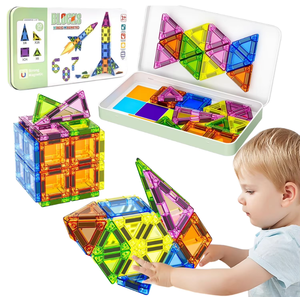 Nuevo Juego de <span class=keywords><strong>Bloques</strong></span> de Construcción Magnéticos de Plástico con Ventana de Color de 3.75 cm, Juguete Educativo, Juego Magnético de Viaje para Niños - Product Image 6
