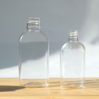 Flacon de gel désinfectant pour les mains en plastique transparent plat de 30 ml et 60 ml