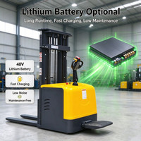 Gerbeur électrique 1,5T 2T, transpalette électrique autoportée, mini chariot élévateur de 3m pour entrepôt avec batterie au lithium